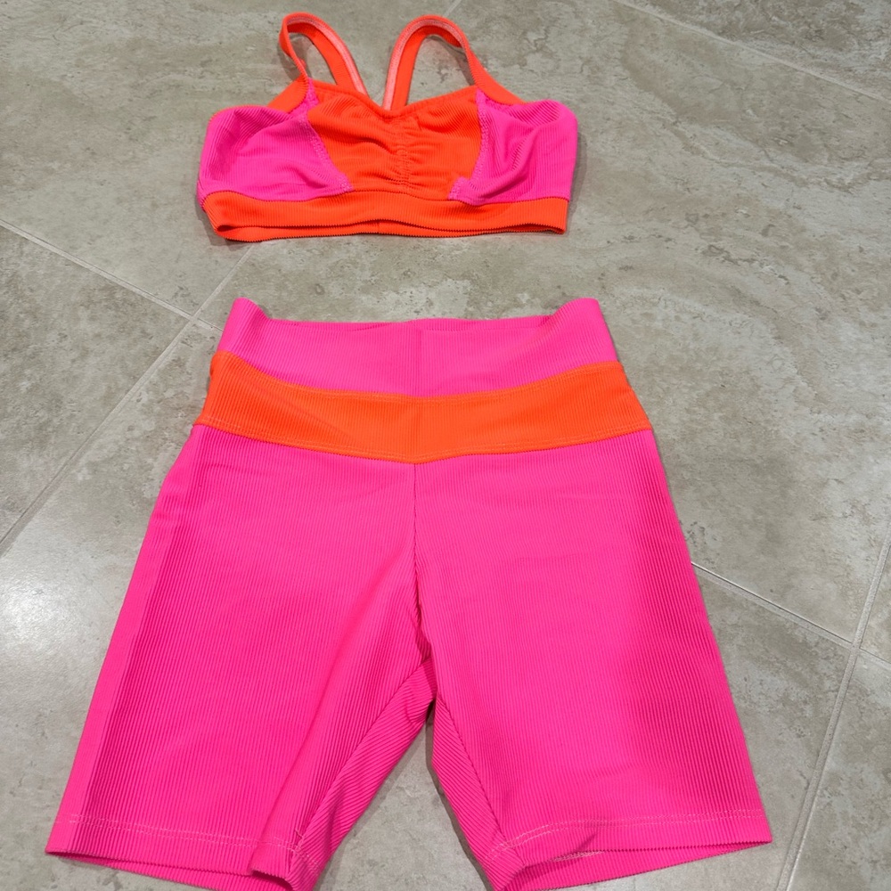 Vibrant Pink and Orange Activewear Set